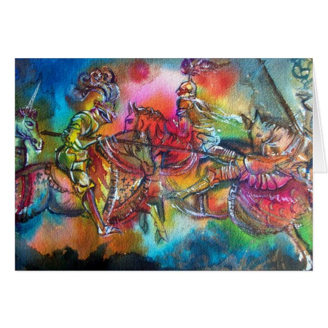CARTÃO CHANSON DE ROLAND/ COMBATE DE KNIGHTS NO TURNO (Frente Horizontal)