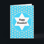 Cartão Chanukah Jelly Doughnut Juewish Stars Snowflakes<br><div class="desc">Esta fita faz uma bela adição ao seu presente Chanukah. Ou use-o com papel de cor sólida como contraste. Sacos de presentes,  caixas de favor e papel de embalagem disponíveis.</div>