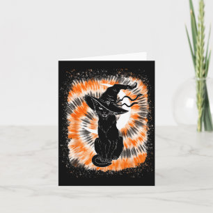 Cartão Chapéu de Bruxa Gato Preto de Tinta Desbotada Y Ha