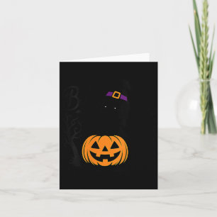 Cartão Chapéu de Bruxa Poodle Preto de Halloween para Mul