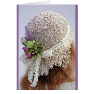 Cartão Chapéu de Casamento Flapper de 1920