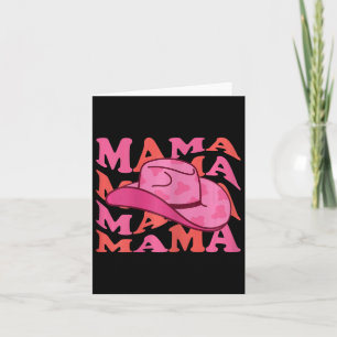 Cartão Chapéu de Cowboy Rosa Ocidental Mama Cowgirl Groov