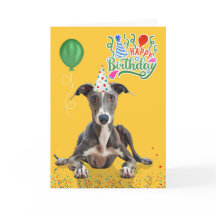 Chapéu de festa amarelo de cão Greyhound de aniver