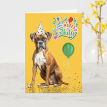 Chapéu de Festa de Cachorro Boxer Amarelo Aniversá
