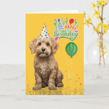Chapéu de festa de cachorro Cockapoo amarelo de an
