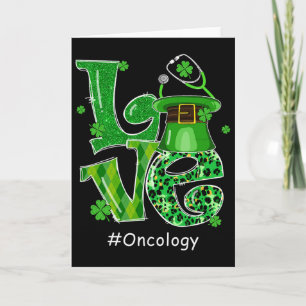 Cartão Chapéu de Leprechaun Amor Enfermeira de Oncologia