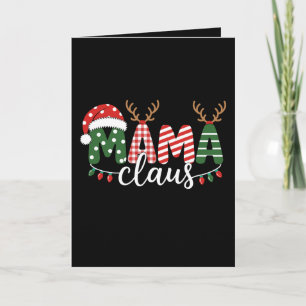 Cartão Chapéu de Natal da Mamãe Noel Luzes de Rena