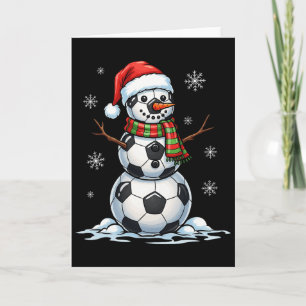 Cartão Chapéu de Natal de Futebol Feriado