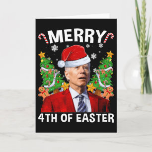 Cartão Chapéu de Natal Divertido Joe Biden Papai Noel Ale