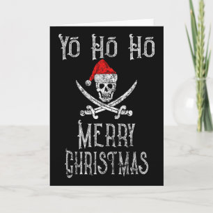 Cartão Chapéu de Natal Pirata de Férias Ho Ho Merry Chris