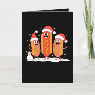 Cartão Chapéu de Papai Noel Cachorro Quente de Natal Most