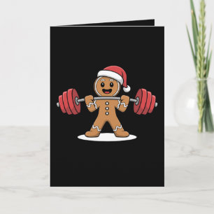 Cartão Chapéu de Papai Noel de Academia de Levantamento d