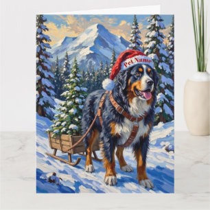 Cartão Chapéu de Transportador de Árvore de Natal do Cão 