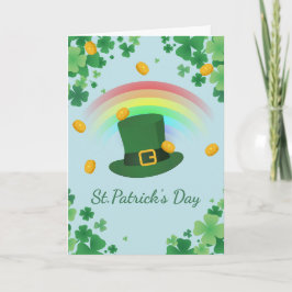 Cartão Chapéu de trevo irlandês minimal