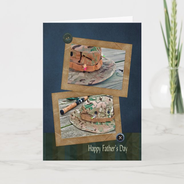 Cartão Chapéus de pesca para Dia de os pais (Frente)