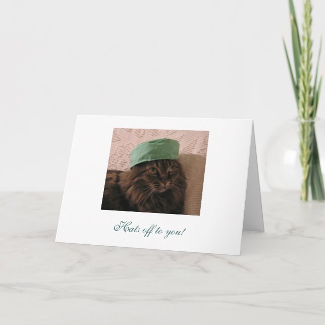 Cartão Chapéus fora a você - parabéns! (Frente)