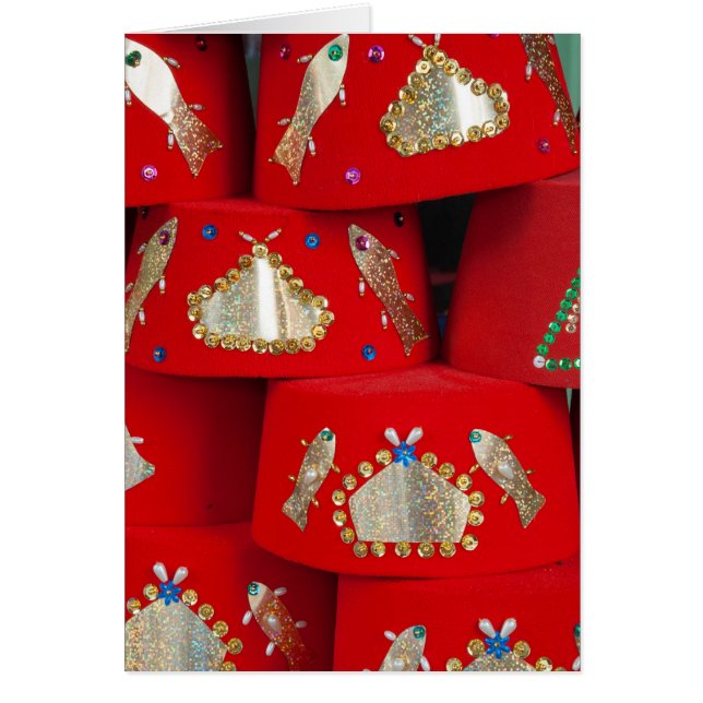 Cartão Chapéus Red Fez No Mercado (Frente)