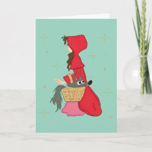 Cartão Chapeuzinho Vermelho com Lobo na Cesta