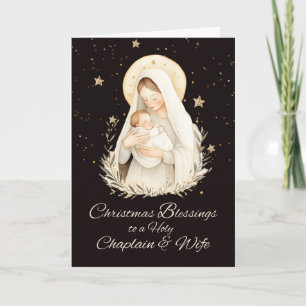Cartão Chaplain e Esposa Abençoam Madonna