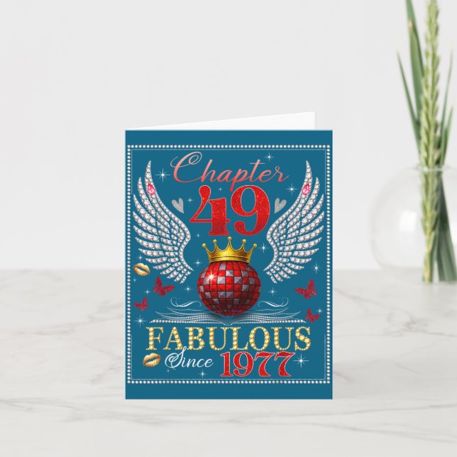 Cartão Chapter 49 Fabulous Est. 1977 Disco Ball 49th Birt (Frente)