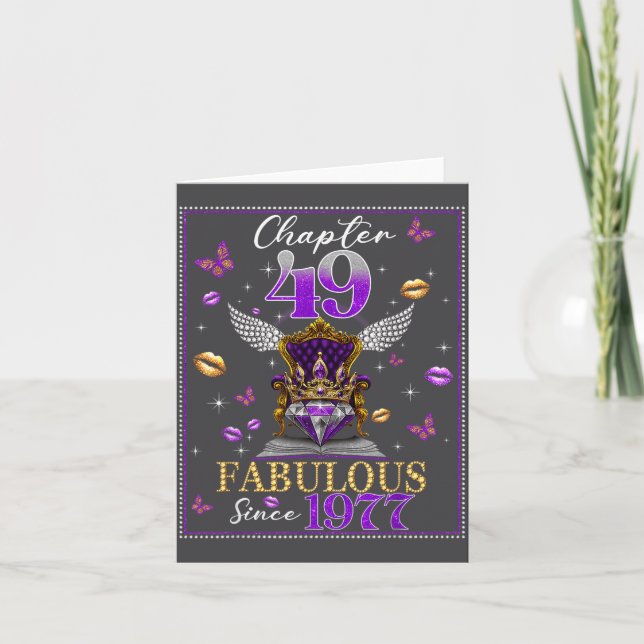 Cartão Chapter 49 Fabulous Since 1977 49th Birthday Women (Frente)