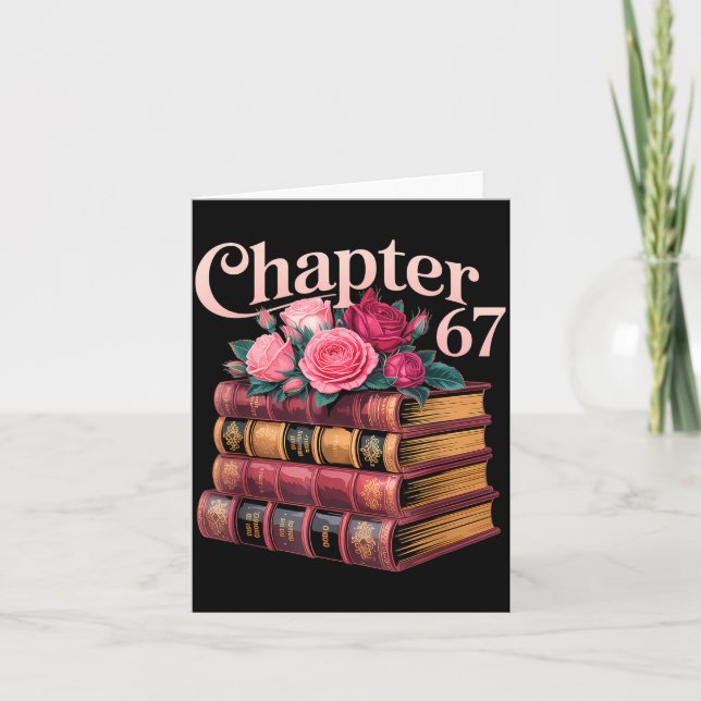 Cartão Chapter 67 Floral Book Stack Design  (Frente)