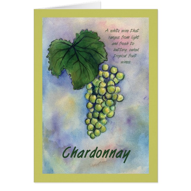 Cartão Chardonnay Wine Graphics & Description (Frente)