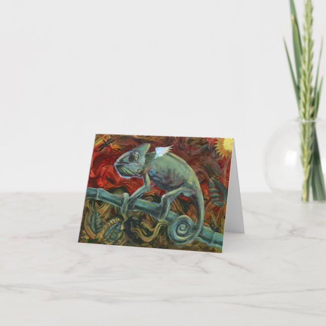 Cartão Charismatic Chameleon Greeting Card (Frente)