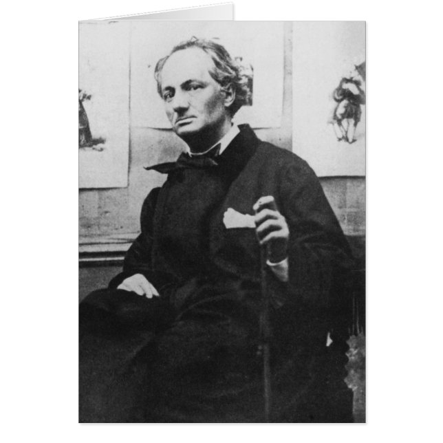 Cartão Charles Baudelaire com gravuras, c.1863 (Frente)