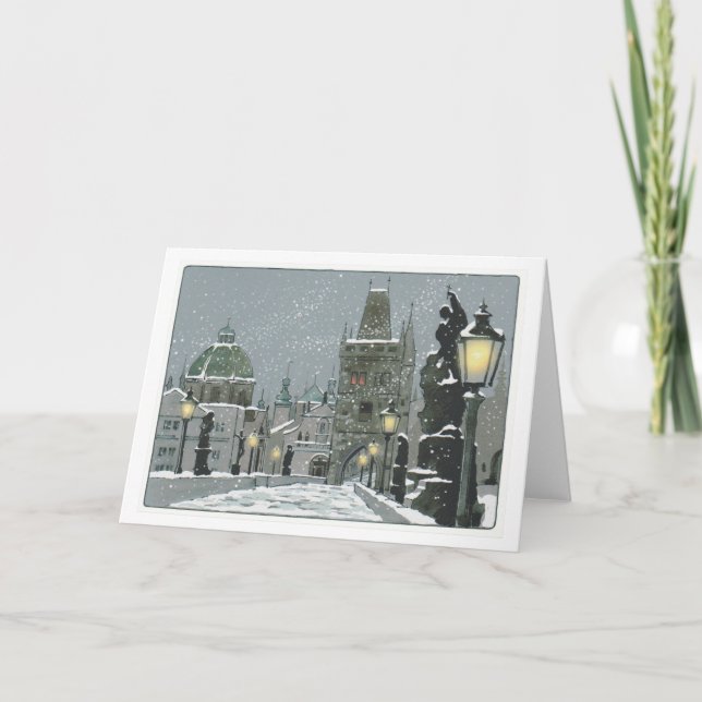 Cartão Charles Bridge Winter greeting card (Frente)