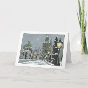 Cartão Charles Bridge Winter greeting card
