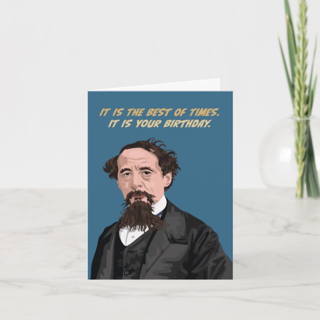 Cartão Charles Dickens Best Of Times Birthday (Frente)