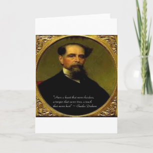 Cartão Charles Dickens & Citação de Coração