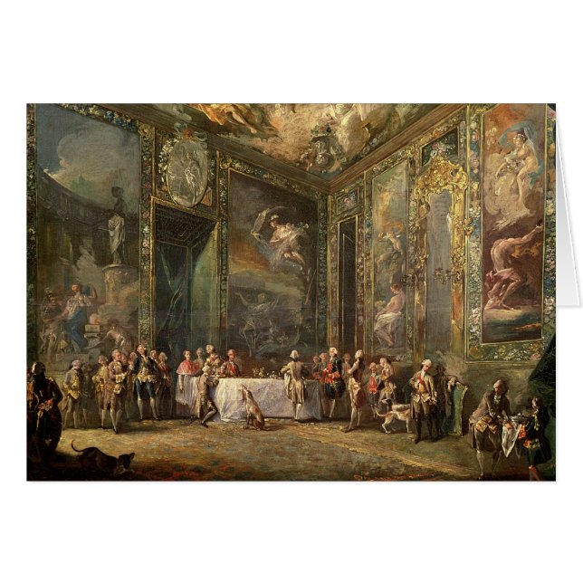 Cartão Charles III de Borbon, almoçando antes de seu (Frente Horizontal)