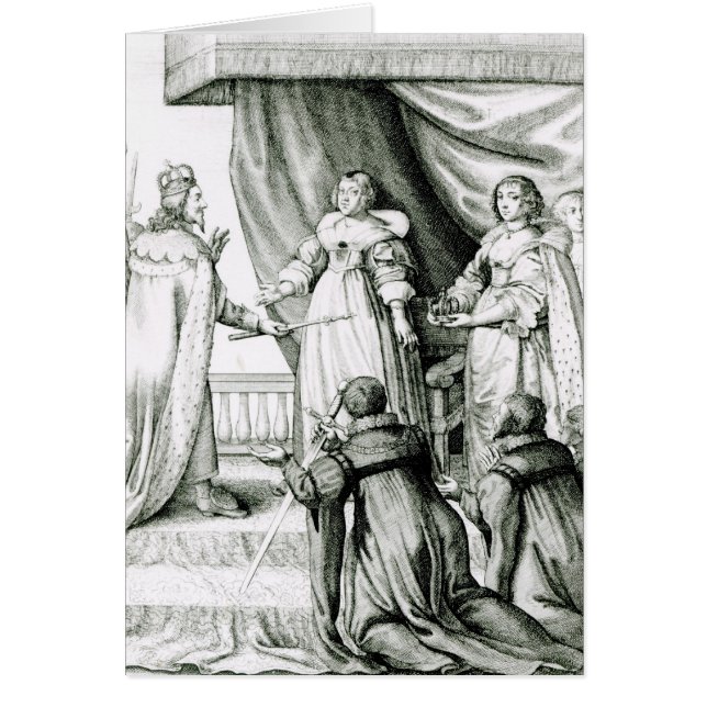 Cartão Charles mim que estou sendo dado o sceptre e a (Frente)