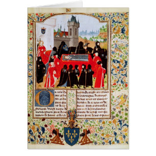 Cartão Charles VI do funeral de France
