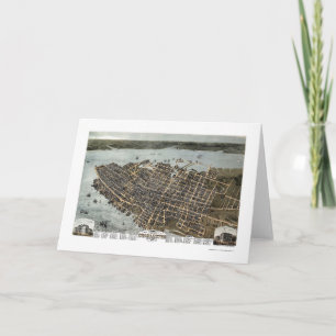 Cartão Charleston, SC Panoramic Map - 1872