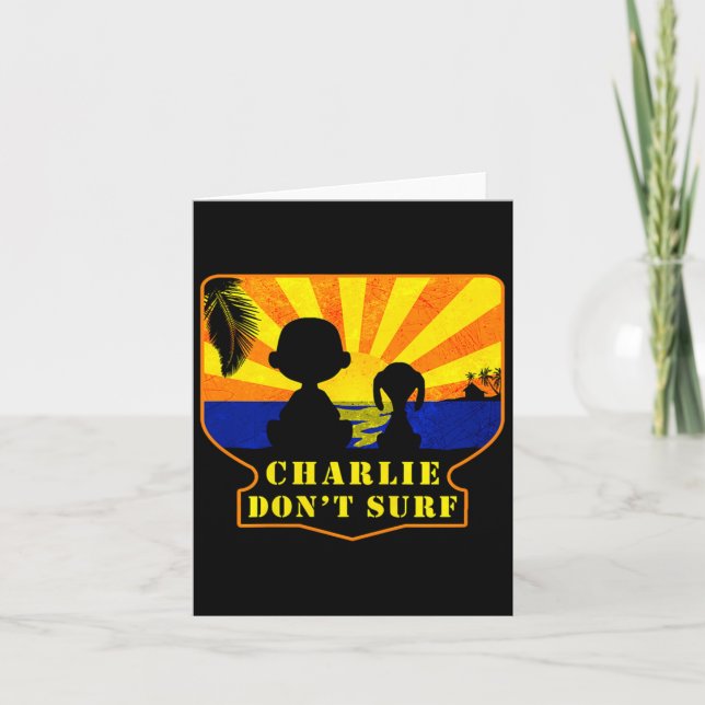 Cartão Charlie Don't Surf _ Funny Movie Premium  (Frente)