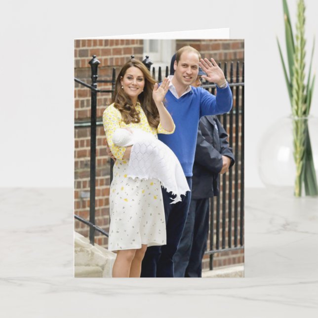 Cartão Charlotte Elizabeth Diana - British Will Kate (Frente)