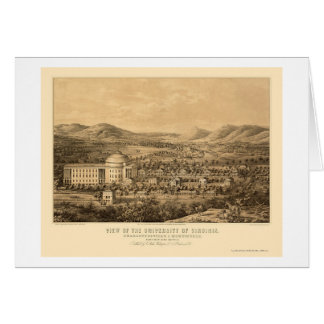 Cartão Charlottesville, mapa panorâmico do VA - 1856