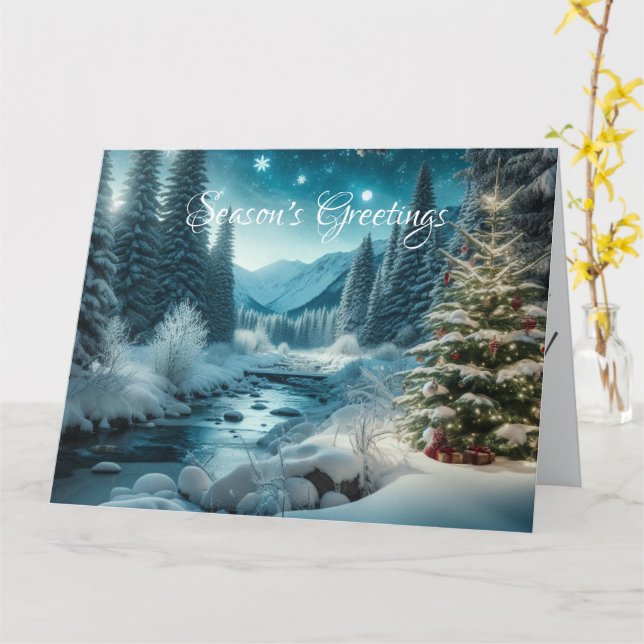 Cartão Charme de Feriado do eterno: Placa de Natais vinta (Flor Amarela)