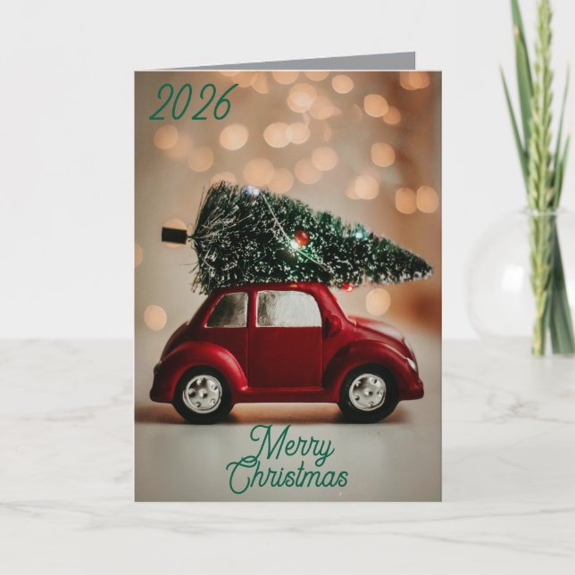 Cartão Charming Christmas Card Folded Holiday Design (Frente)
