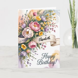 Cartão Charming Floral de Aniversário