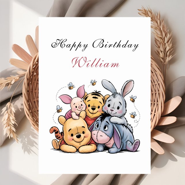 Cartão Charming Pooh & Friends Birthday (Criador carregado)