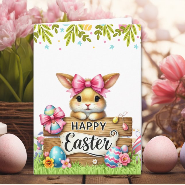 Cartão Charming Rabbit-Themed Easter Card (Criador carregado)