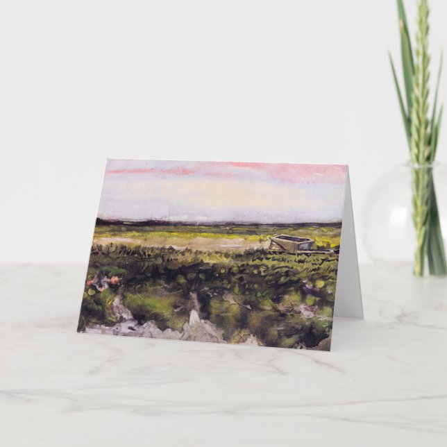 Cartão Charneca com um Carrinho de Mão por Vincent van Go (Frente)