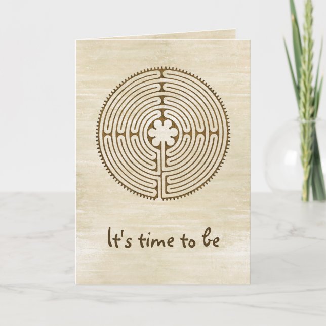 Cartão Chartres Labyrinth - Símbolo Espiritual Antiquado  (Frente)