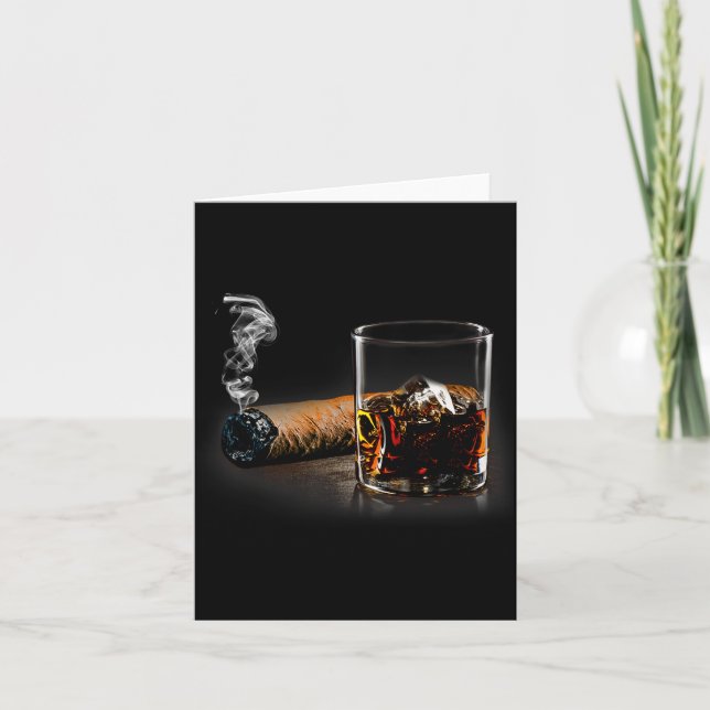 Cartão Charuto E Bourbon Ótimo Presente Para Amantes de C (Frente)