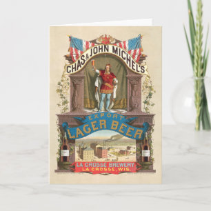 Cartão Chas. Exportar cerveja Lager de John Michel