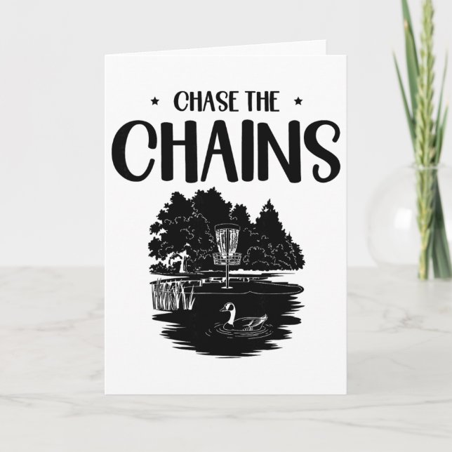 Cartão Chase The Chains Disc Golf Frisbee Art  (Frente)